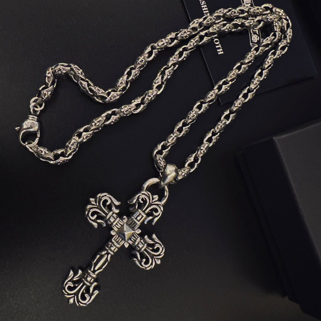 Chrome Hearts Decorated Border Cross Necklace - album image 5