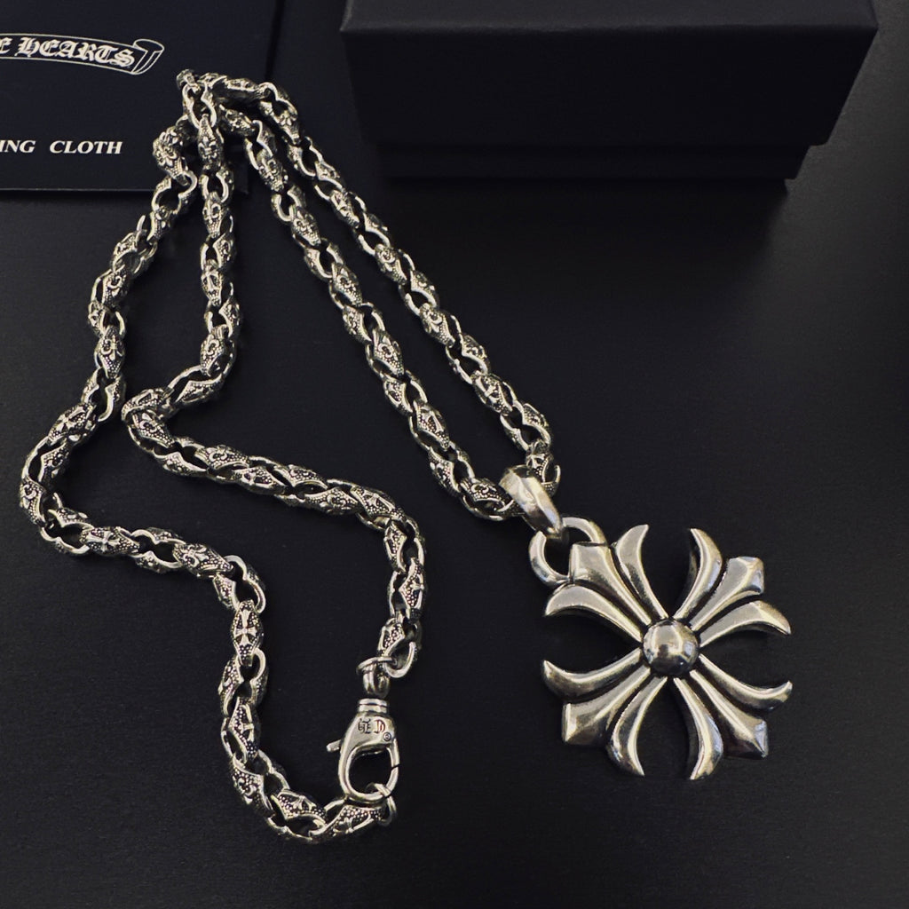 Chrome Hearts Flared Fleur Cross Necklace - album image 5