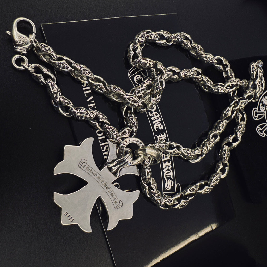 Chrome Hearts Flared Fleur Cross Necklace - album image 7