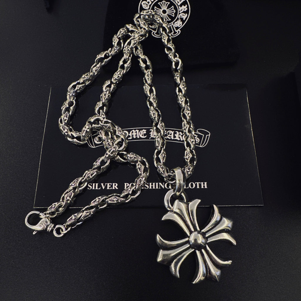 Chrome Hearts Flared Fleur Cross Necklace - album image 8