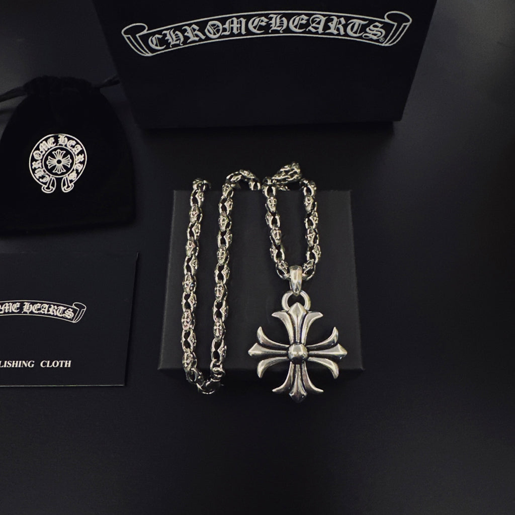 Chrome Hearts Flared Fleur Cross Necklace - album image 1