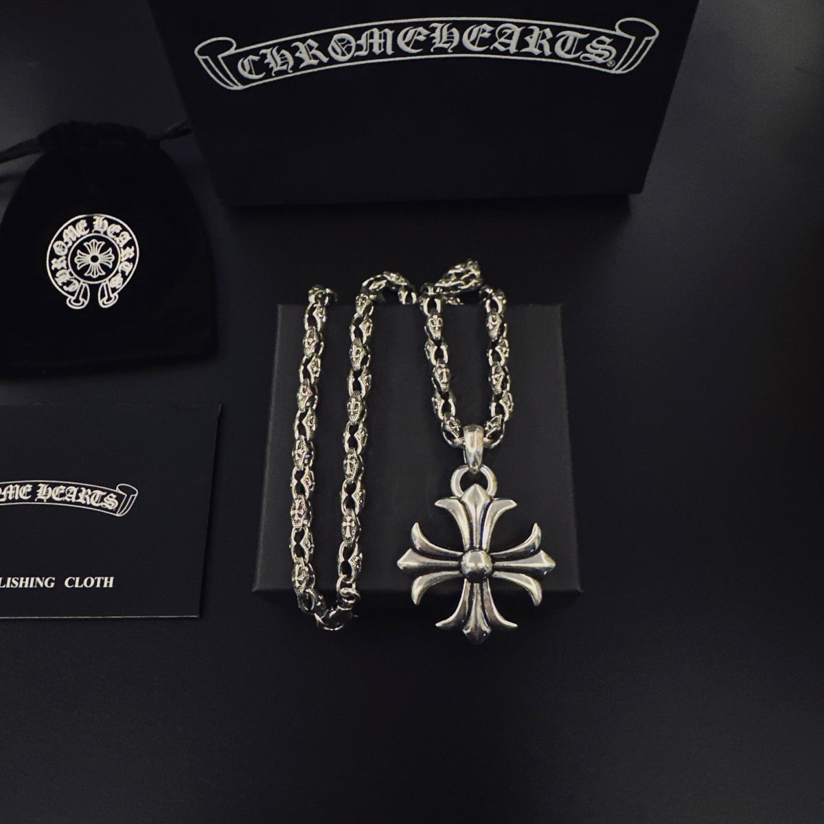 Chrome Hearts Flared Fleur Cross Necklace - album image 1