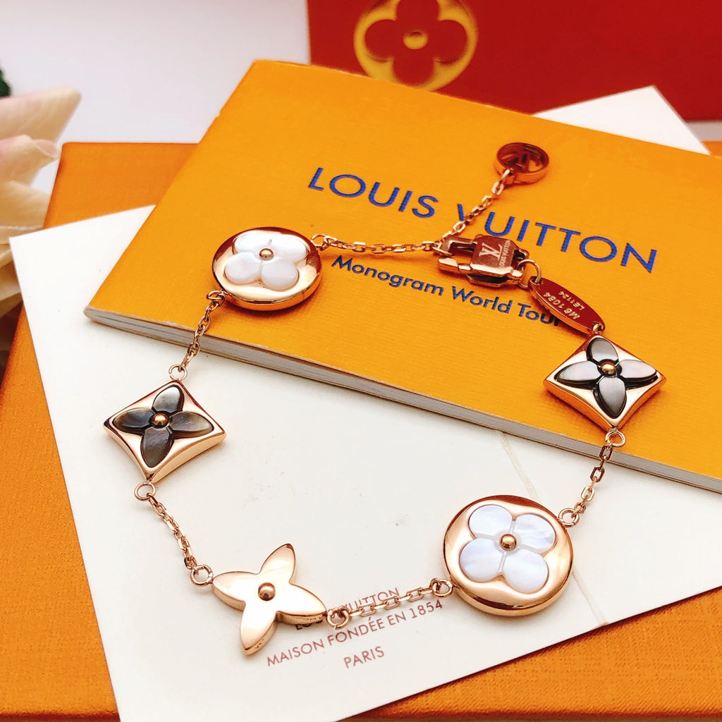 Louis Vuitton Rose Gold-Tone Gold-Tone White Gray Mother-of-Pearl Bracelet - album image 4