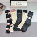 Chanel striped ribbed color assortment crew socks - view 1