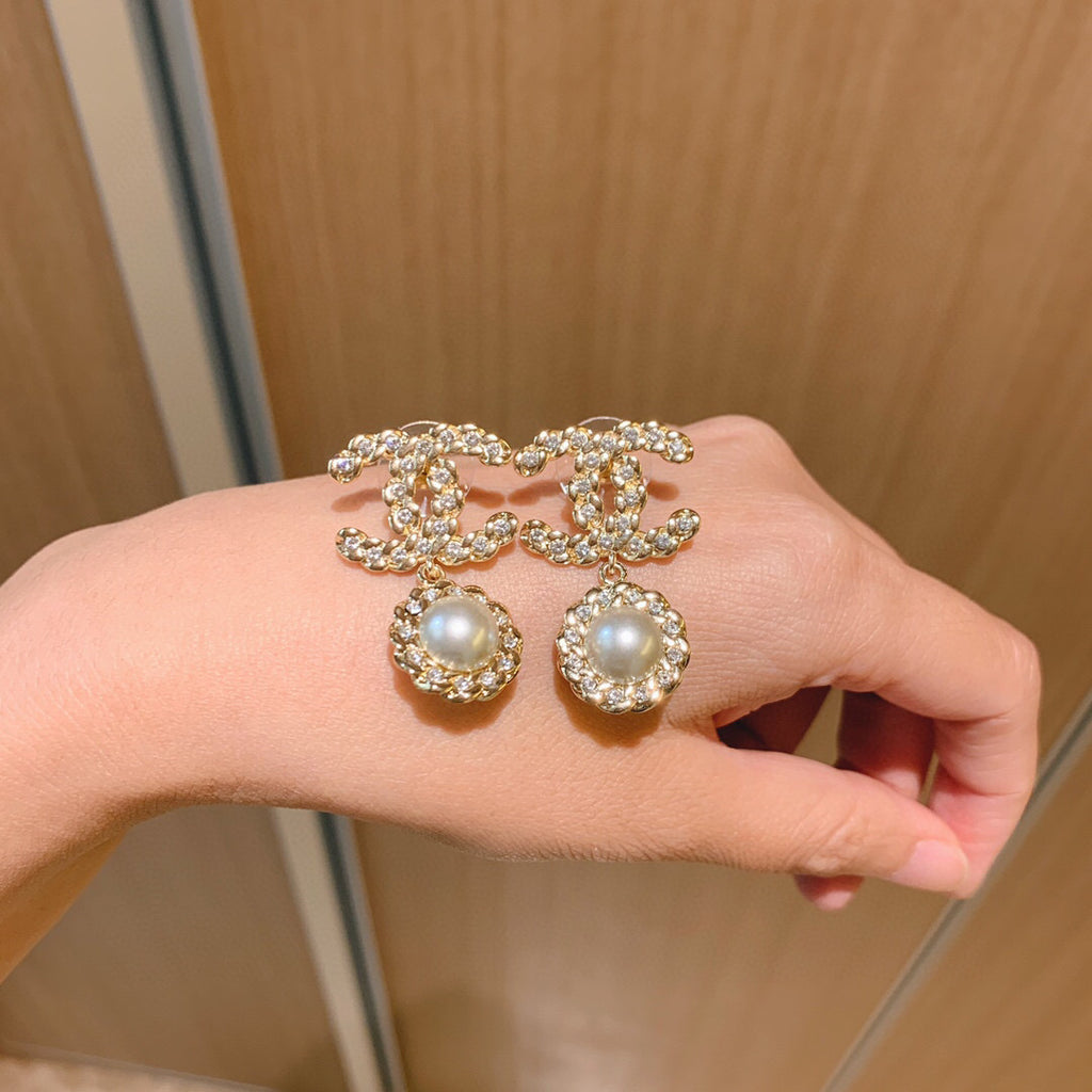 Chanel Woven Pearl Sunflower Twisted Braided Earrings - album image 2