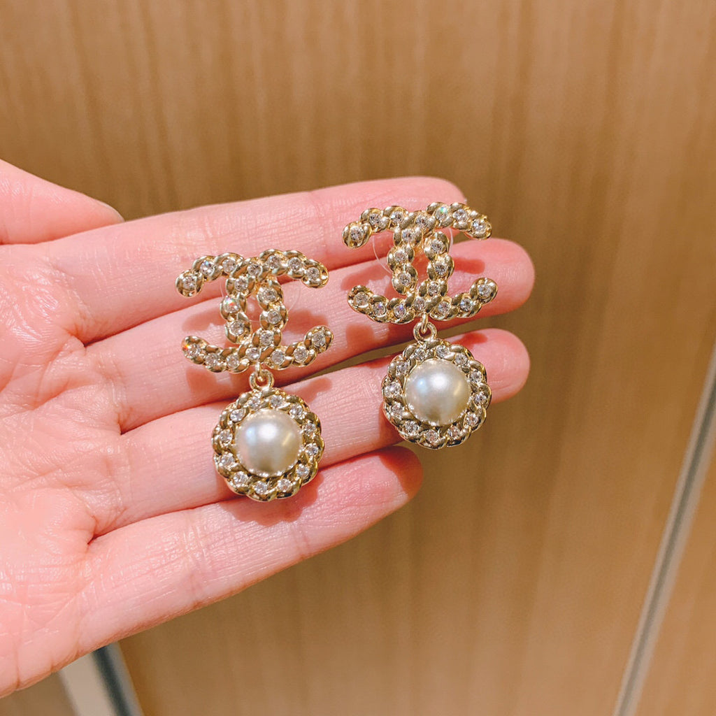 Chanel Woven Pearl Sunflower Twisted Braided Earrings - album image 3