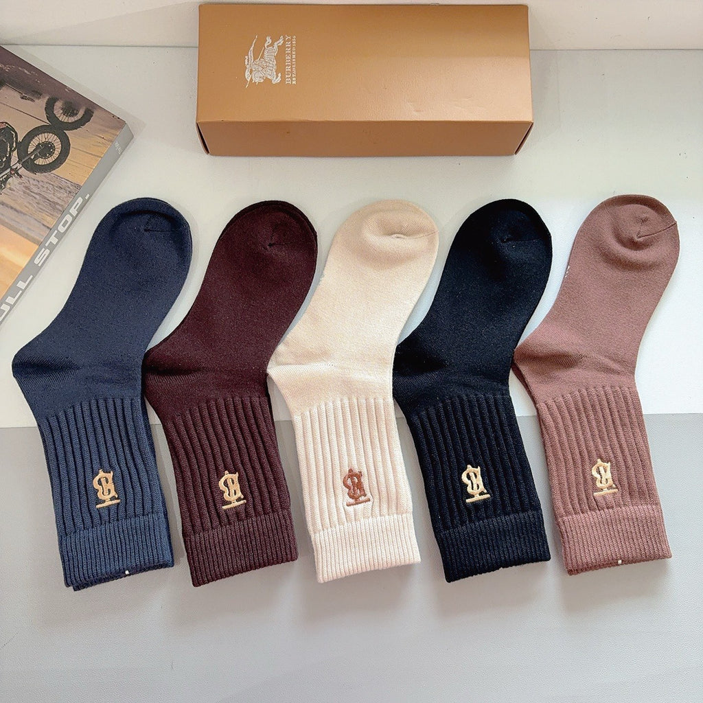 Burberry earth tone tb crew crew socks - view 3