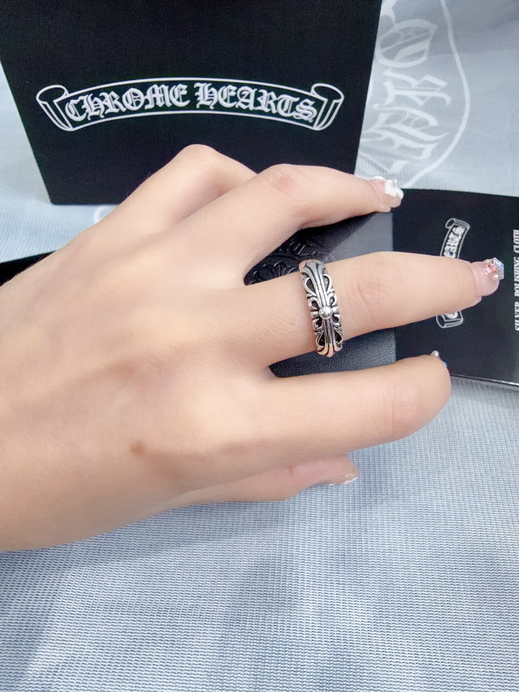 Chrome Hearts Silver-Tone Ornate Ring - album image 6