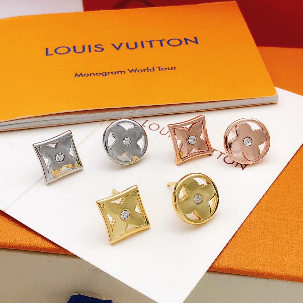 Louis Vuitton Rose Gold-Tone Circular Polished Earrings - album image 3