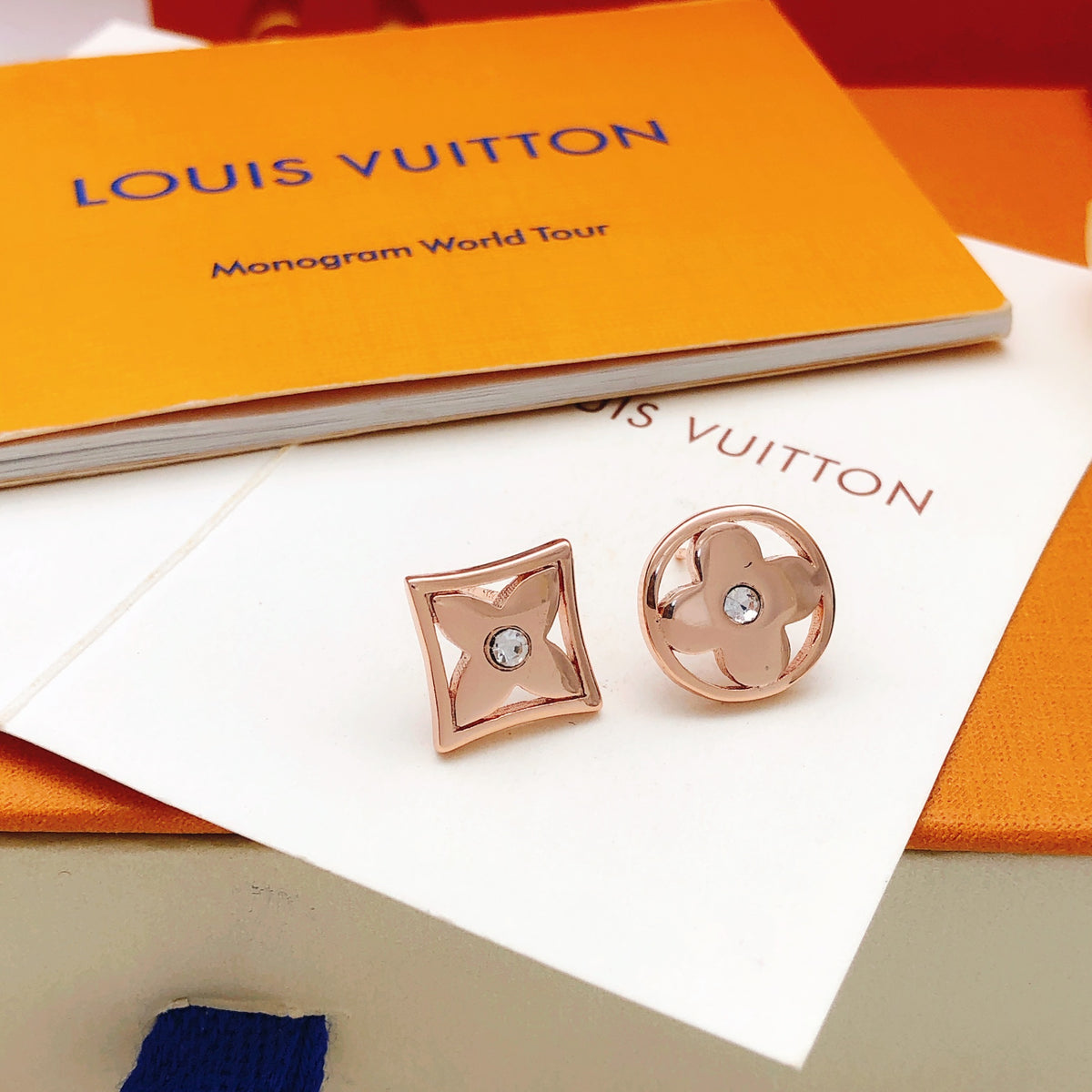 Louis Vuitton Rose Gold-Tone Circular Polished Earrings - album image 5
