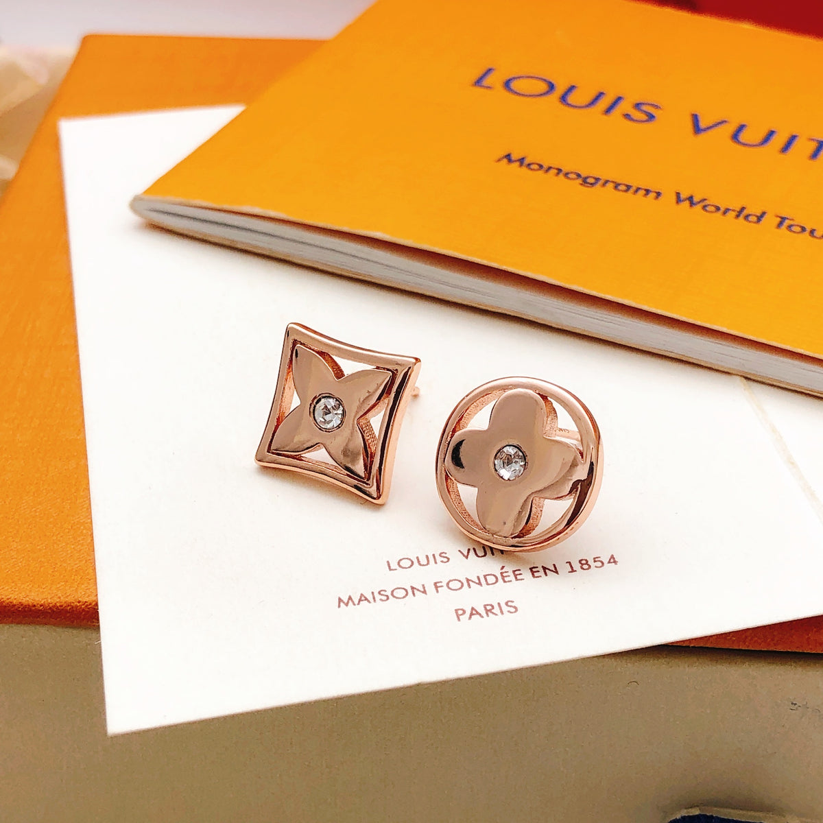 Louis Vuitton Rose Gold-Tone Circular Polished Earrings - album image 2