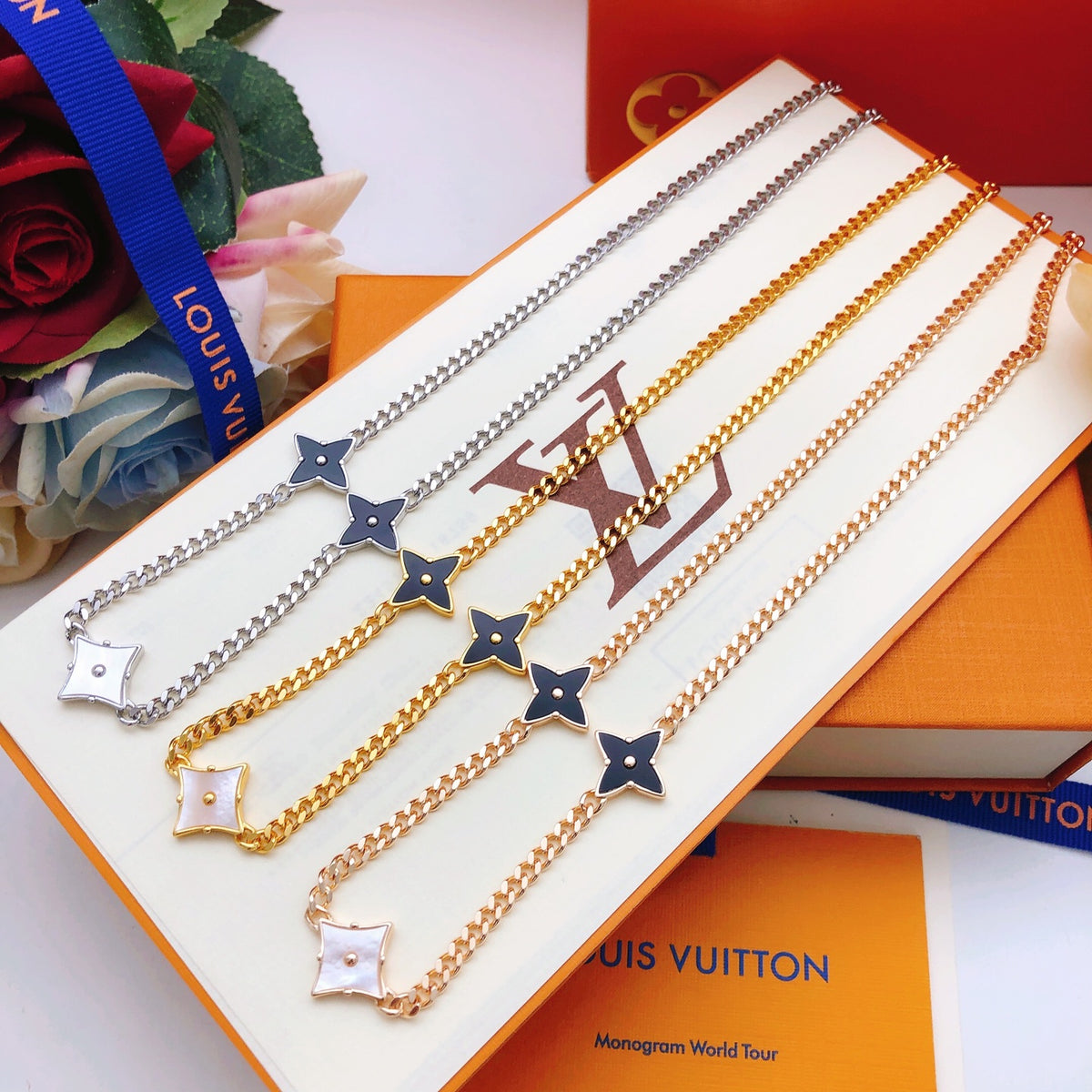 Louis Vuitton Rose Gold-Tone Gold-Tone Black Necklace - album image 8