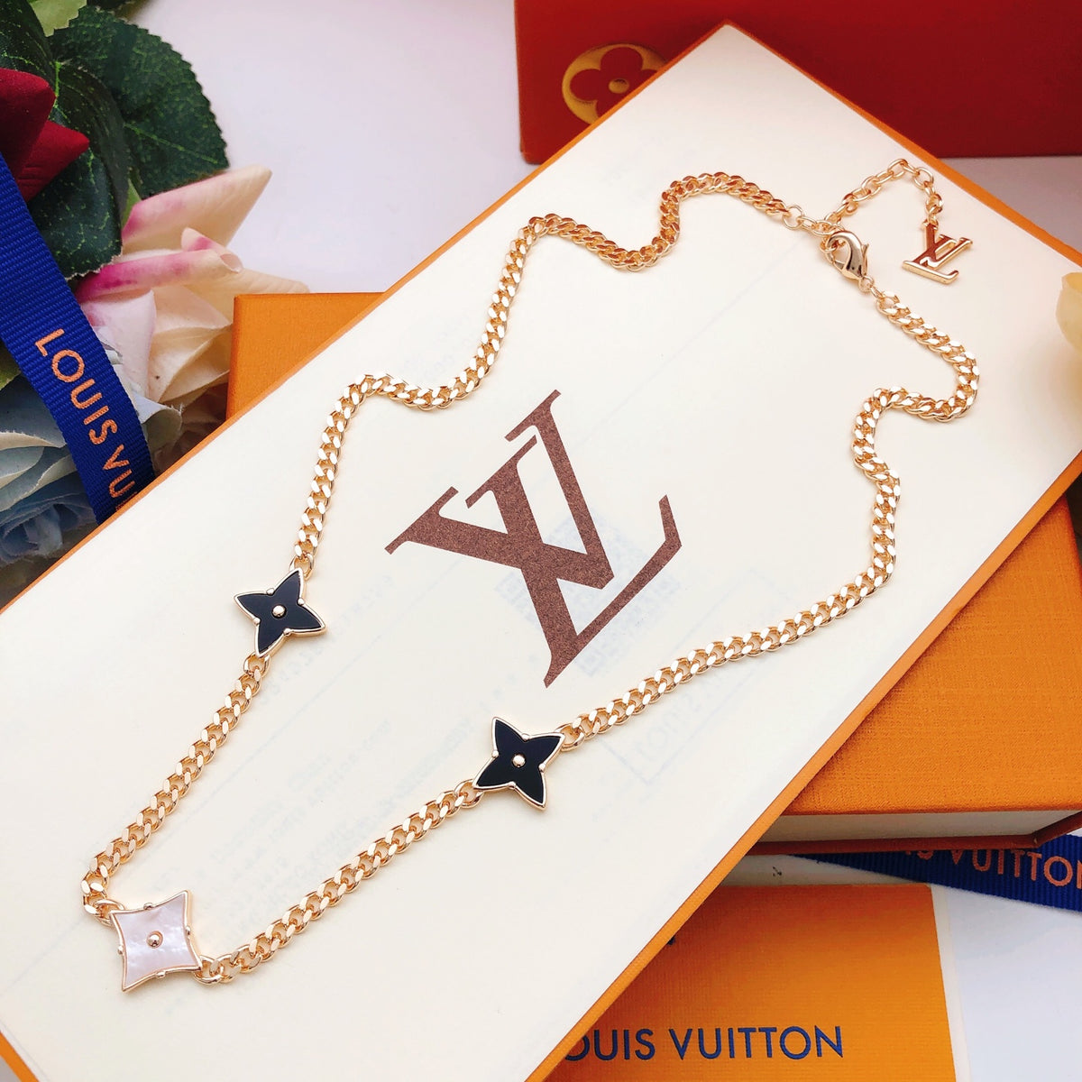 Louis Vuitton Rose Gold-Tone Gold-Tone Black Necklace - album image 5