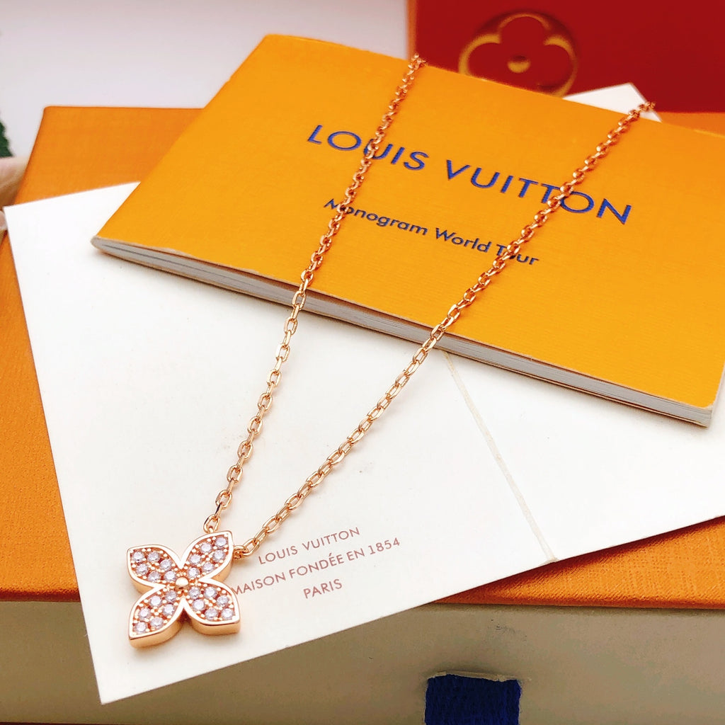 Louis Vuitton Rose Gold-Tone Gold-Tone Monogram Diamond-Shape Necklace - album image 3