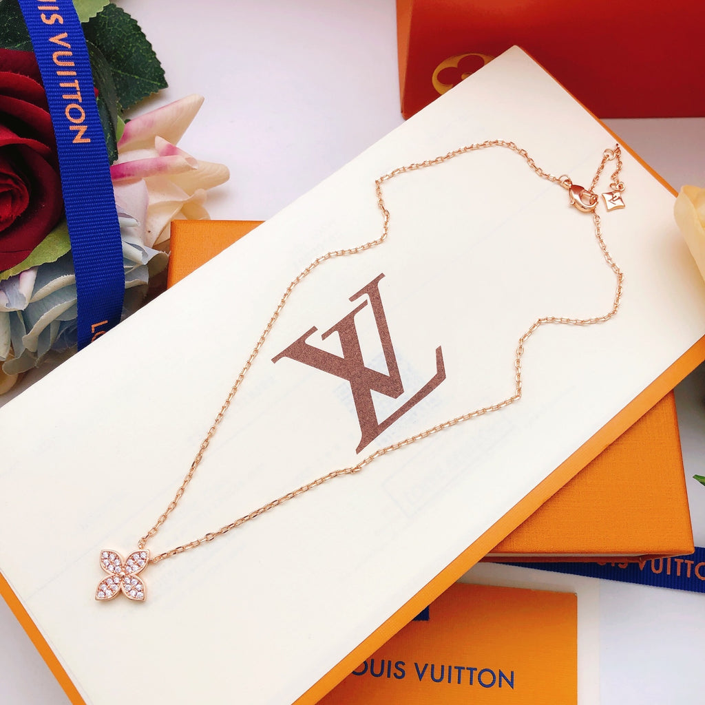 Louis Vuitton Rose Gold-Tone Gold-Tone Monogram Diamond-Shape Necklace - album image 4