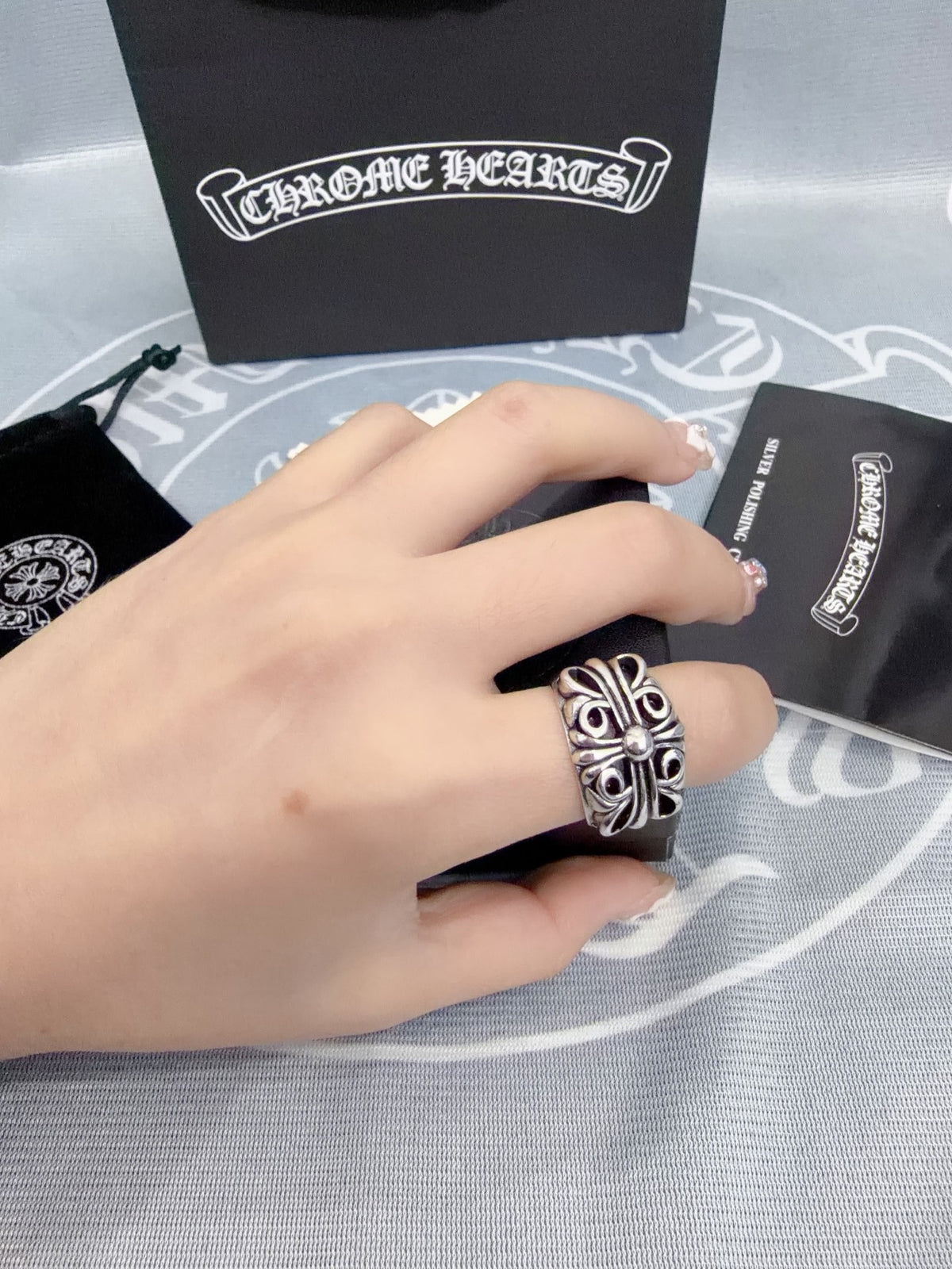 Chrome Hearts Silver-Tone Ornate Ring - album image 6
