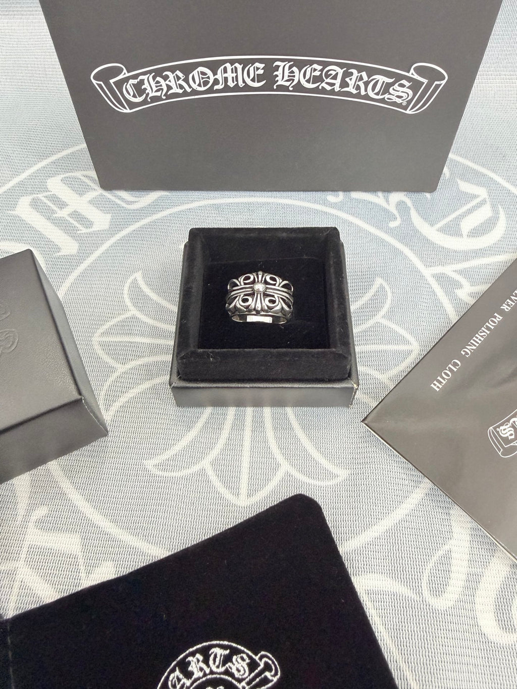 Chrome Hearts Silver-Tone Ornate Ring - album image 3