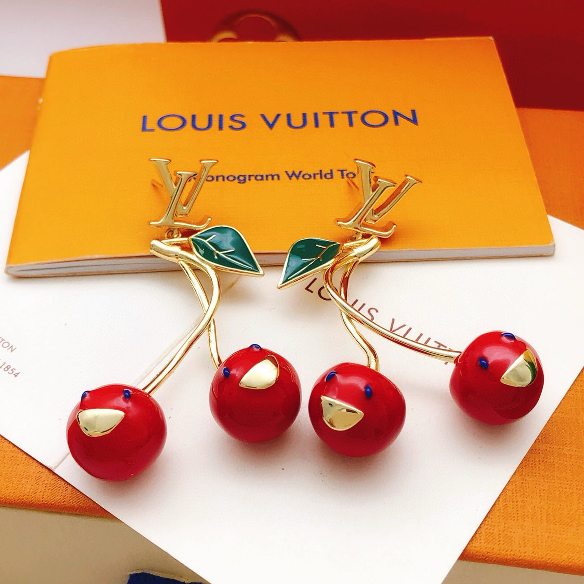Louis Vuitton Red Cherry Earrings - album image 1