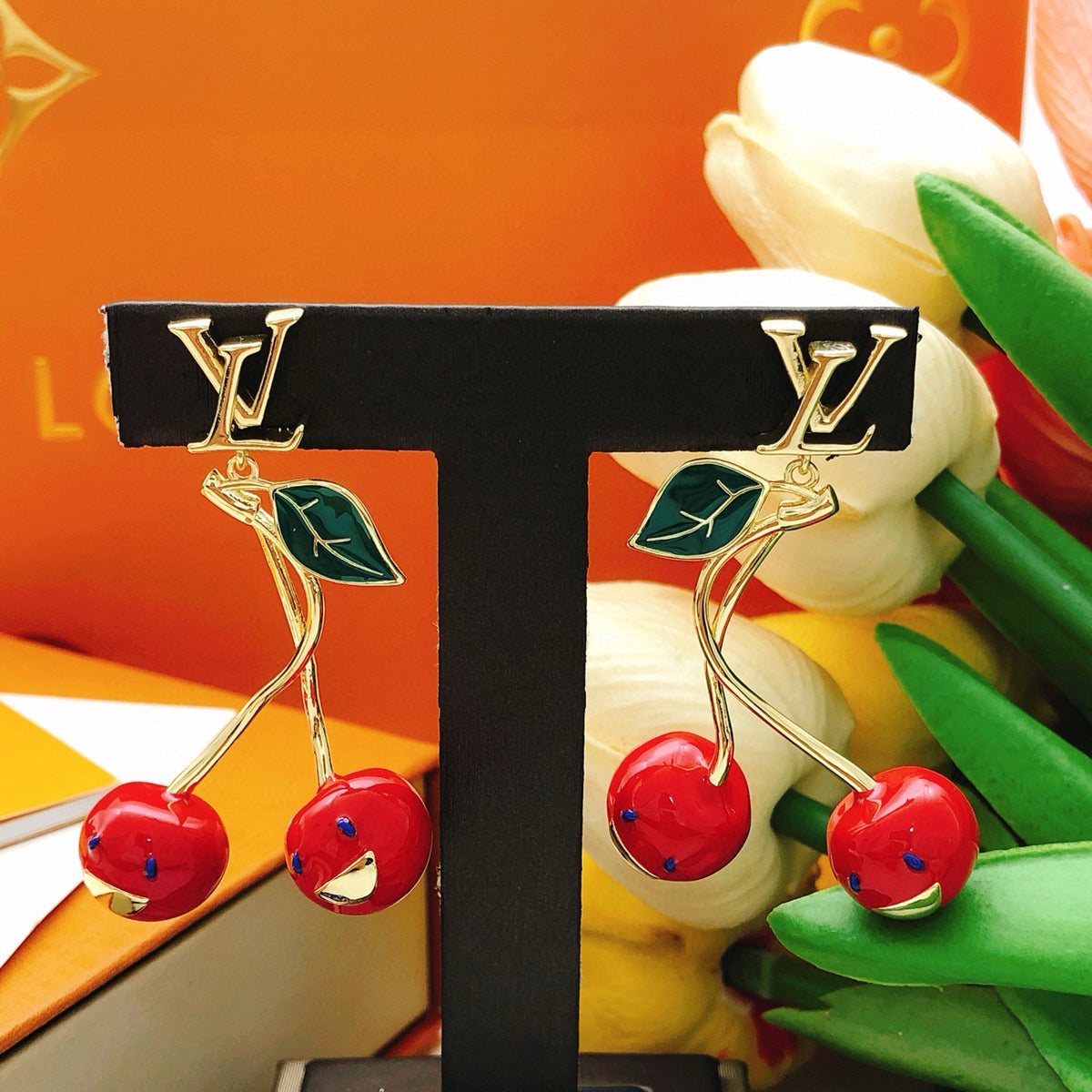 Louis Vuitton Red Cherry Earrings - album image 5