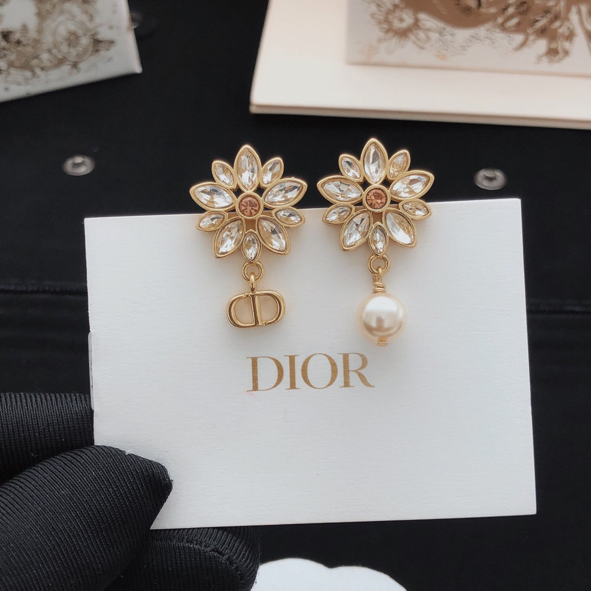 Dior Marquise Flower Pearl-Look Earrings - product image 2