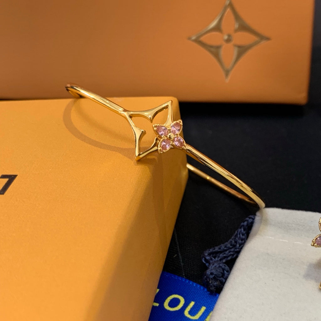 Louis Vuitton Floragram Pink Multicolor Marquise Crystal Accent Bangle - album image 2
