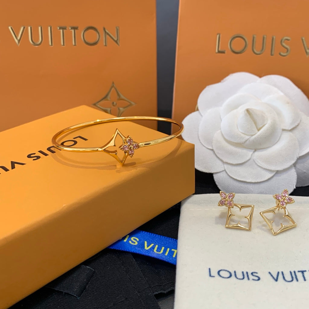 Louis Vuitton Floragram Pink Multicolor Marquise Crystal Accent Bangle - album image 3