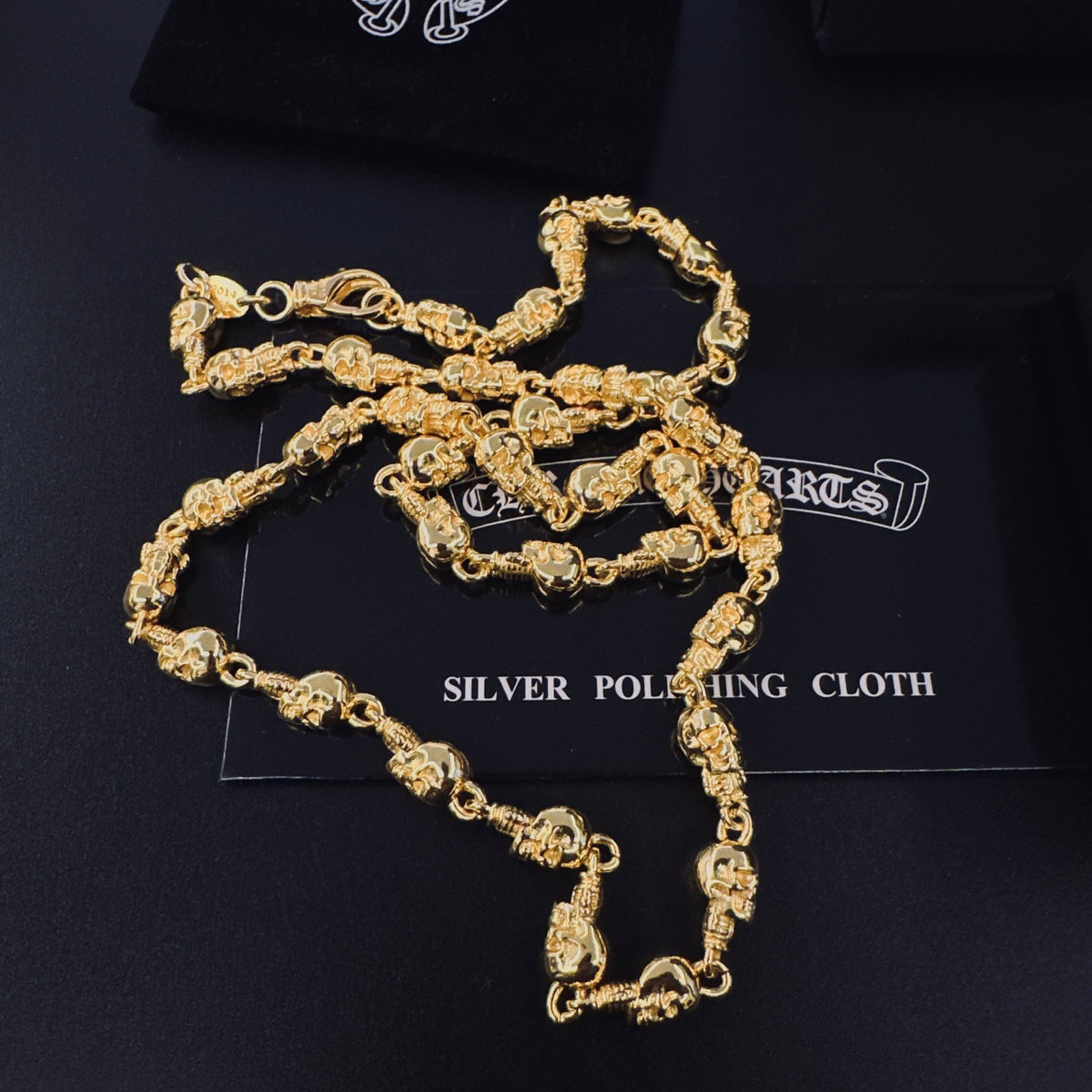 Chrome Hearts Gold-Tone Sculpted Station Necklace - album image 7