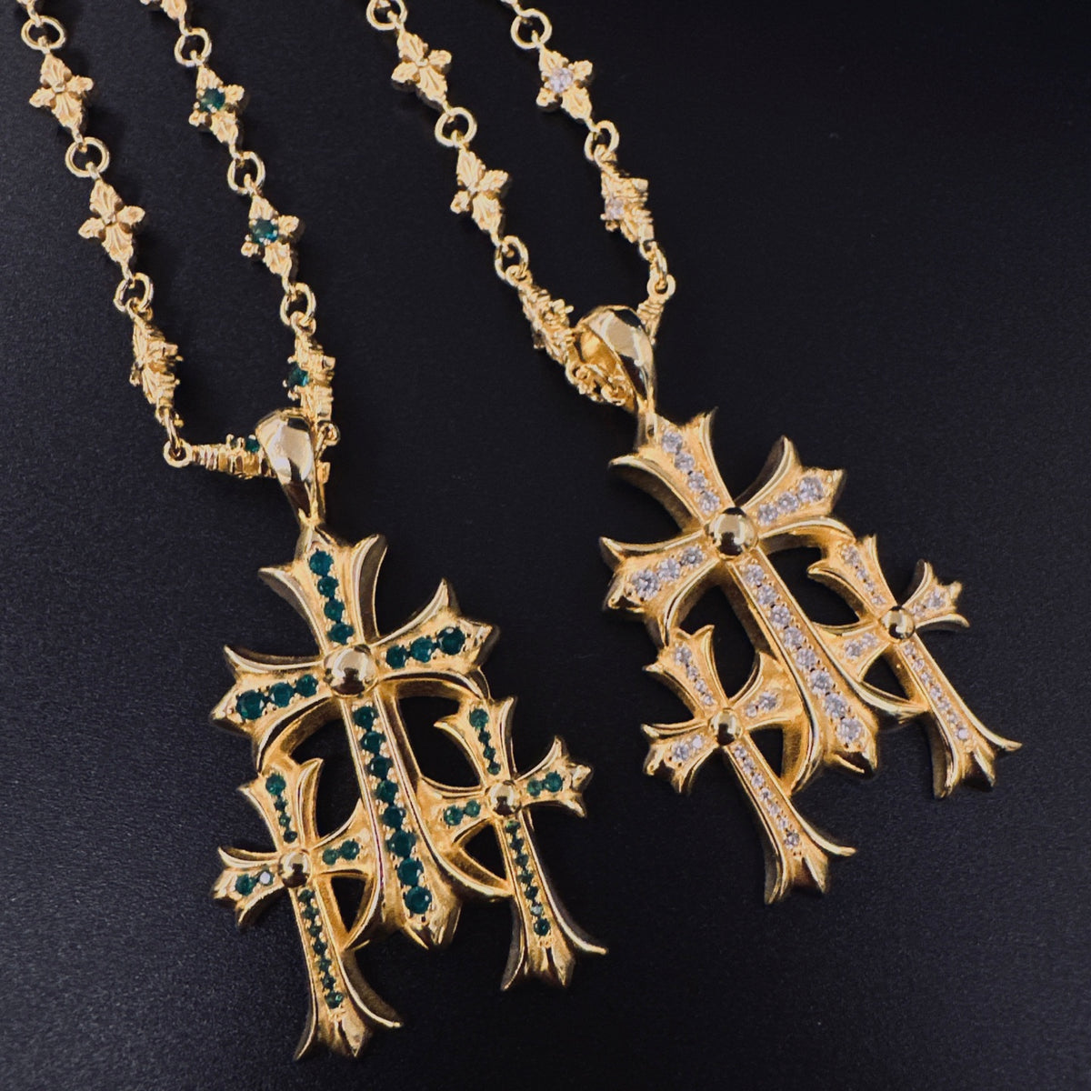 Chrome Hearts Gold-Tone Multi-Cross Pendant Necklace - album image 3