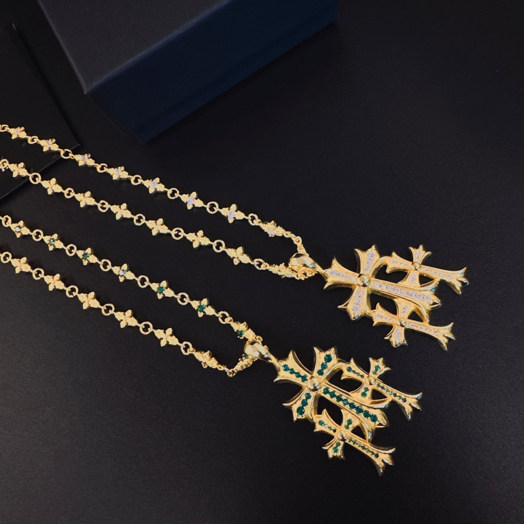 Chrome Hearts Gold-Tone Multi-Cross Pendant Necklace - album image 4