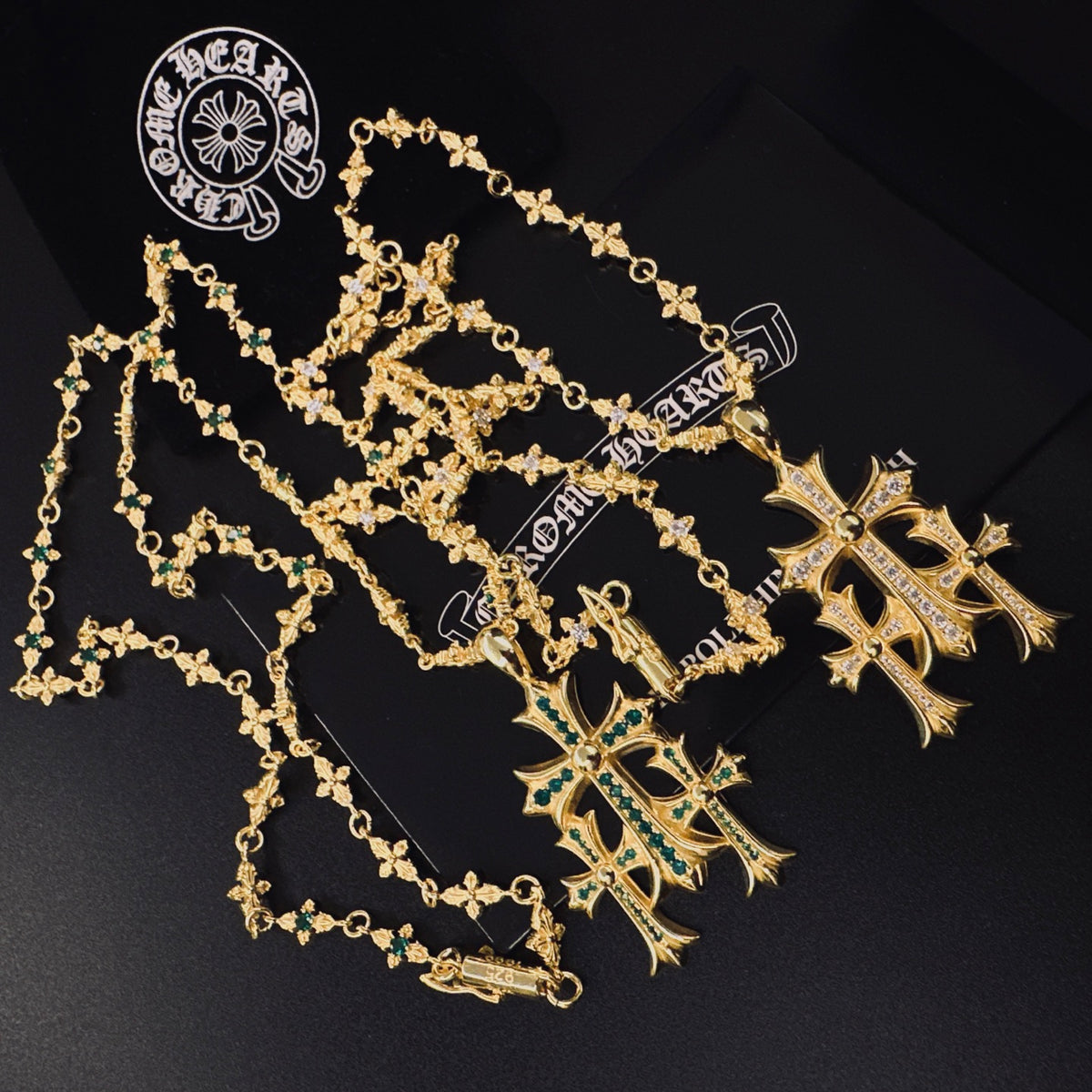 Chrome Hearts Gold-Tone Multi-Cross Pendant Necklace - album image 6