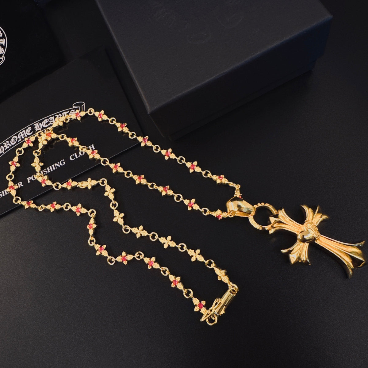 Chrome Hearts Gold-Tone Flared Cross Necklace - album image 4