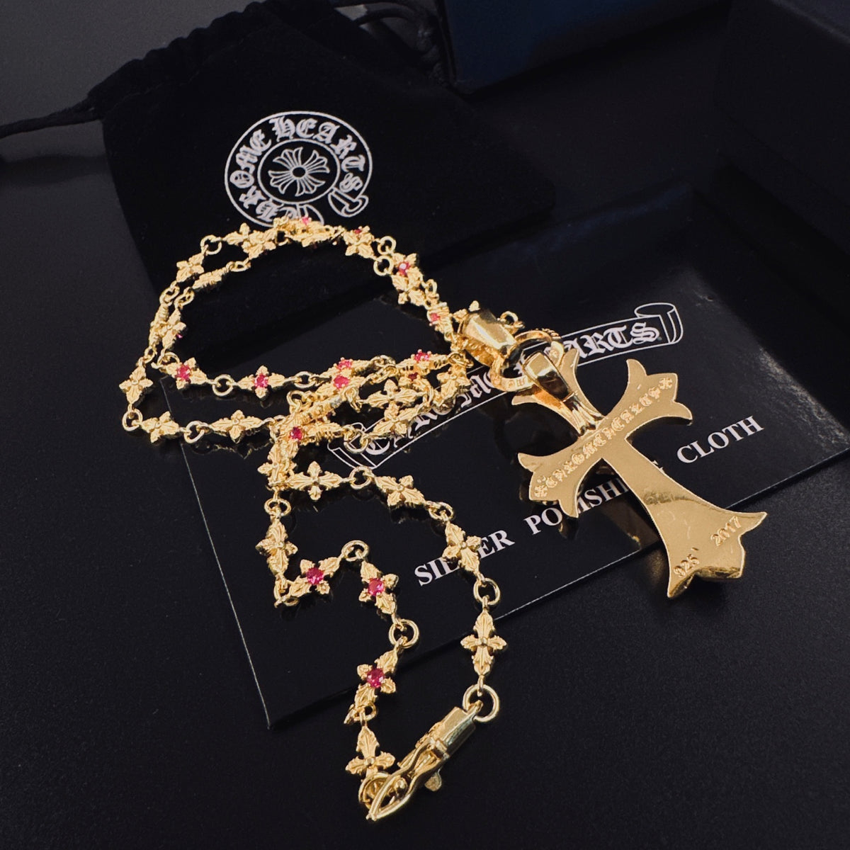 Chrome Hearts Gold-Tone Flared Cross Necklace - album image 6