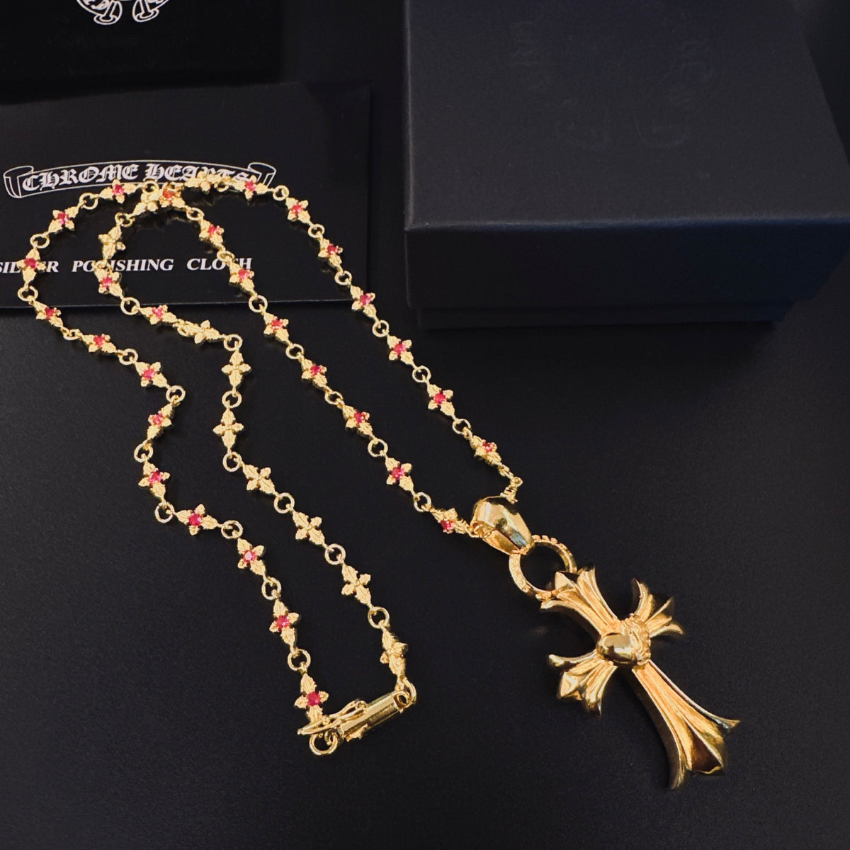 Chrome Hearts Gold-Tone Cross Pendant Necklace - album image 5