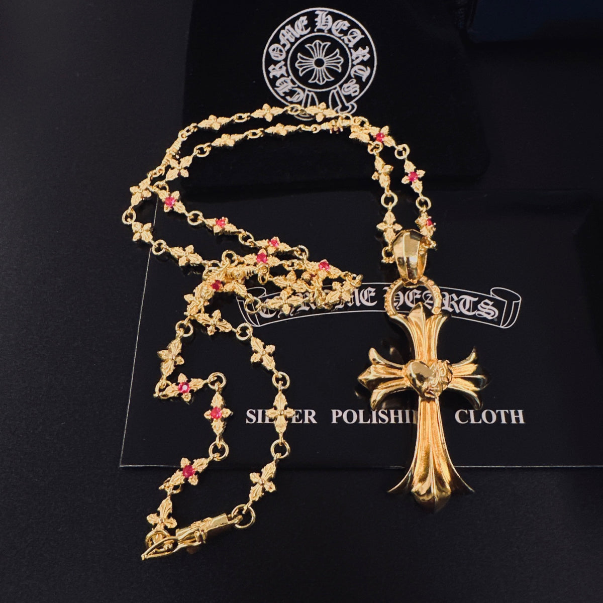 Chrome Hearts Gold-Tone Flared Cross Necklace - album image 3