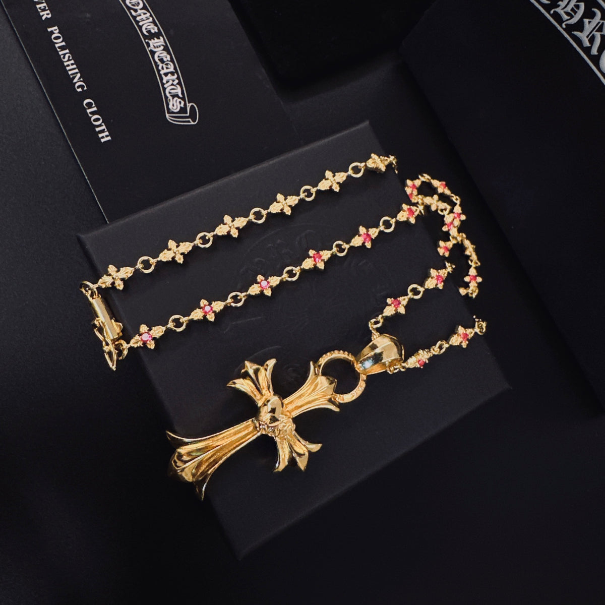 Chrome Hearts Gold-Tone Flared Cross Necklace - album image 8