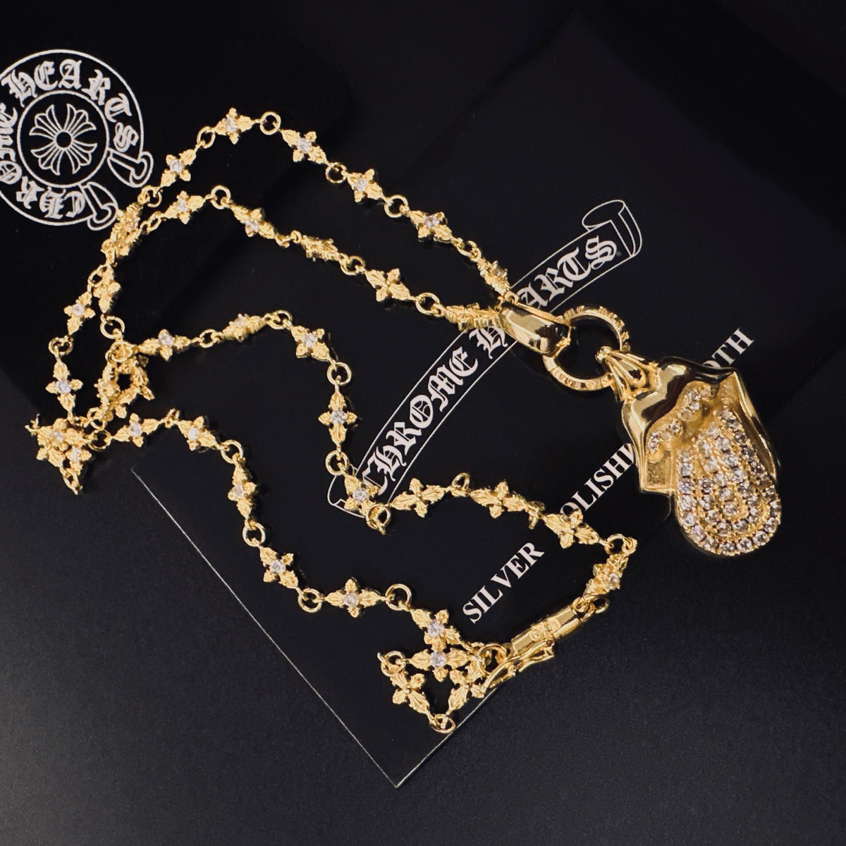 Chrome Hearts Gold-Tone Shield Pendant Necklace - album image 4