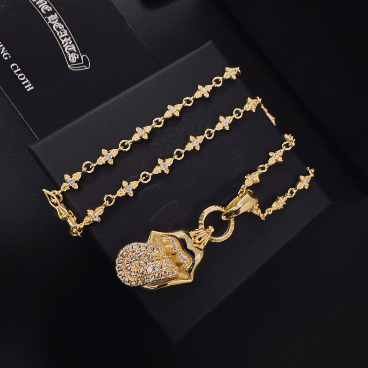 Chrome Hearts Gold-Tone Shield Pendant Necklace - album image 7