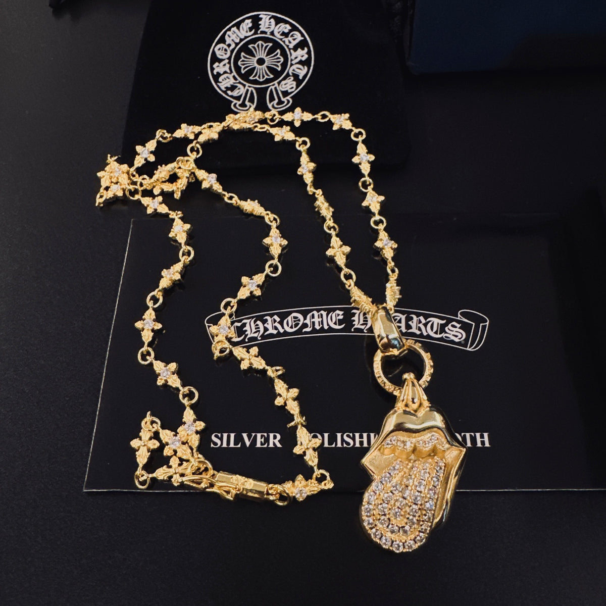 Chrome Hearts Gold-Tone Shield Pendant Necklace - album image 5