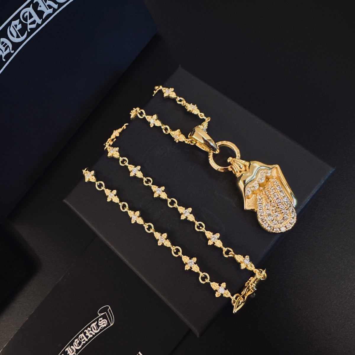 Chrome Hearts Gold-Tone Shield Pendant Necklace - album image 2