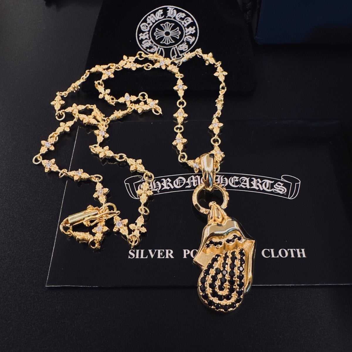 Chrome Hearts Gold-Tone Scroll Pendant Necklace - album image 3