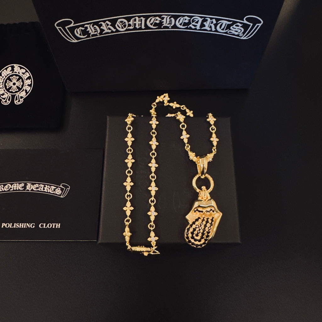 Chrome Hearts Gold-Tone Scroll Pendant Necklace - album image 1