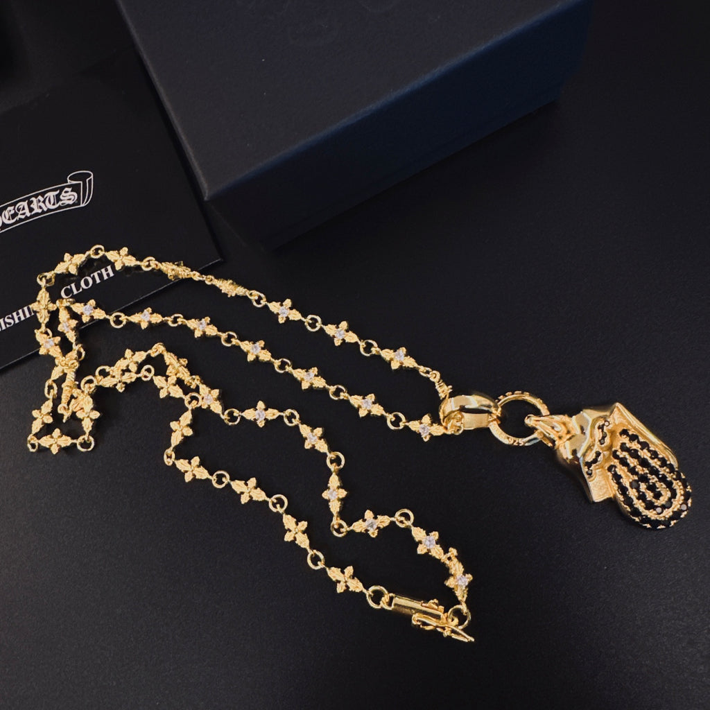 Chrome Hearts Gold-Tone Scroll Pendant Necklace - album image 5