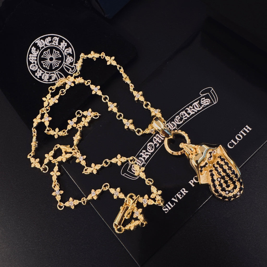 Chrome Hearts Gold-Tone Scroll Pendant Necklace - album image 4