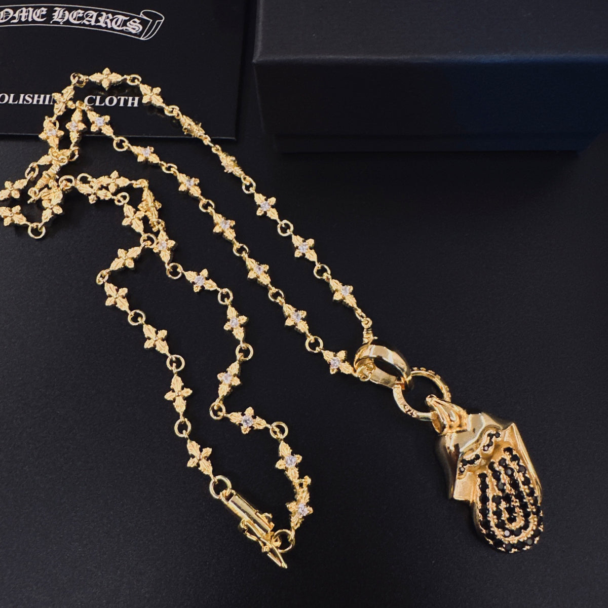 Chrome Hearts Gold-Tone Scroll Pendant Necklace - album image 8