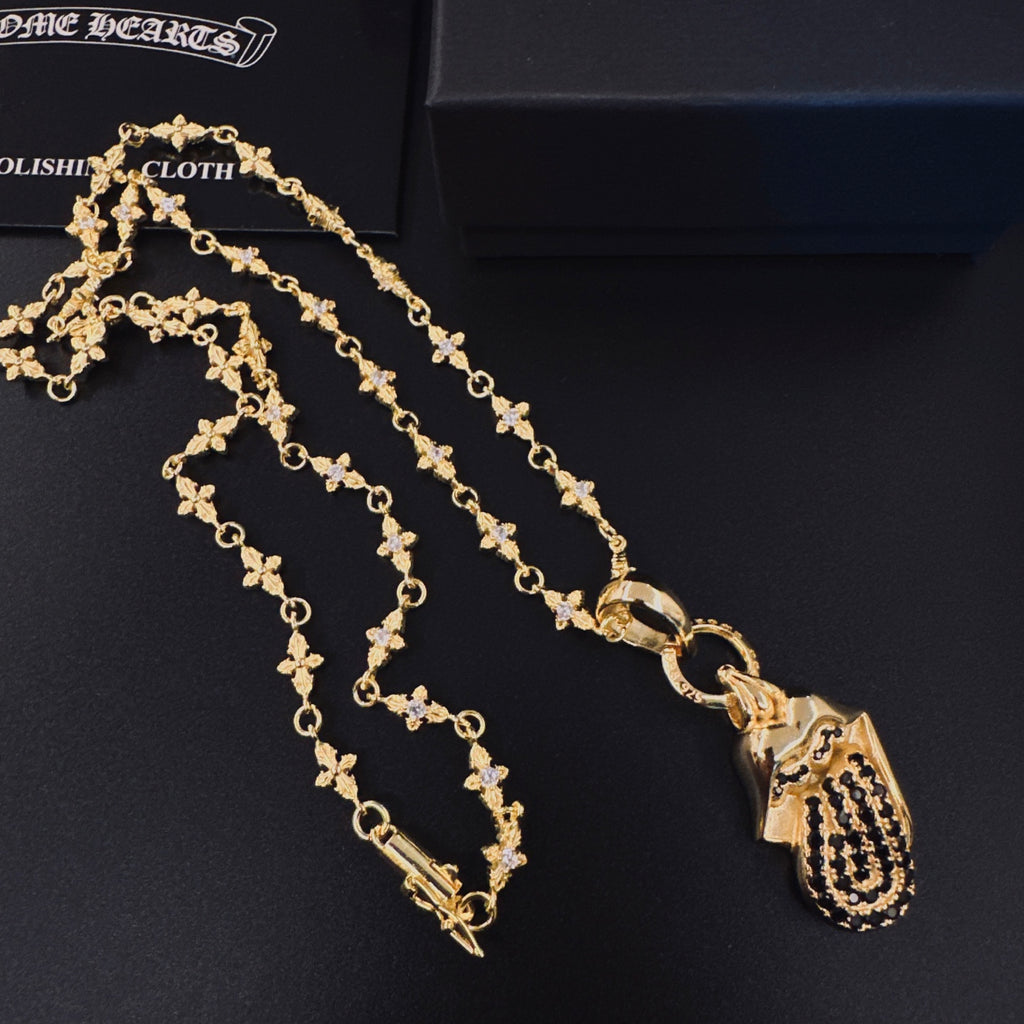 Chrome Hearts Gold-Tone Shell Charm Necklace - album image 8