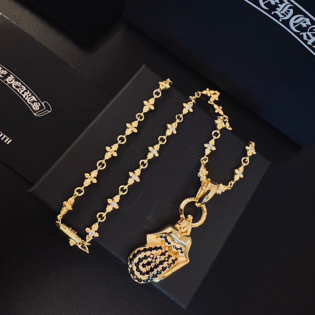 Chrome Hearts Gold-Tone Scroll Pendant Necklace - album image 2