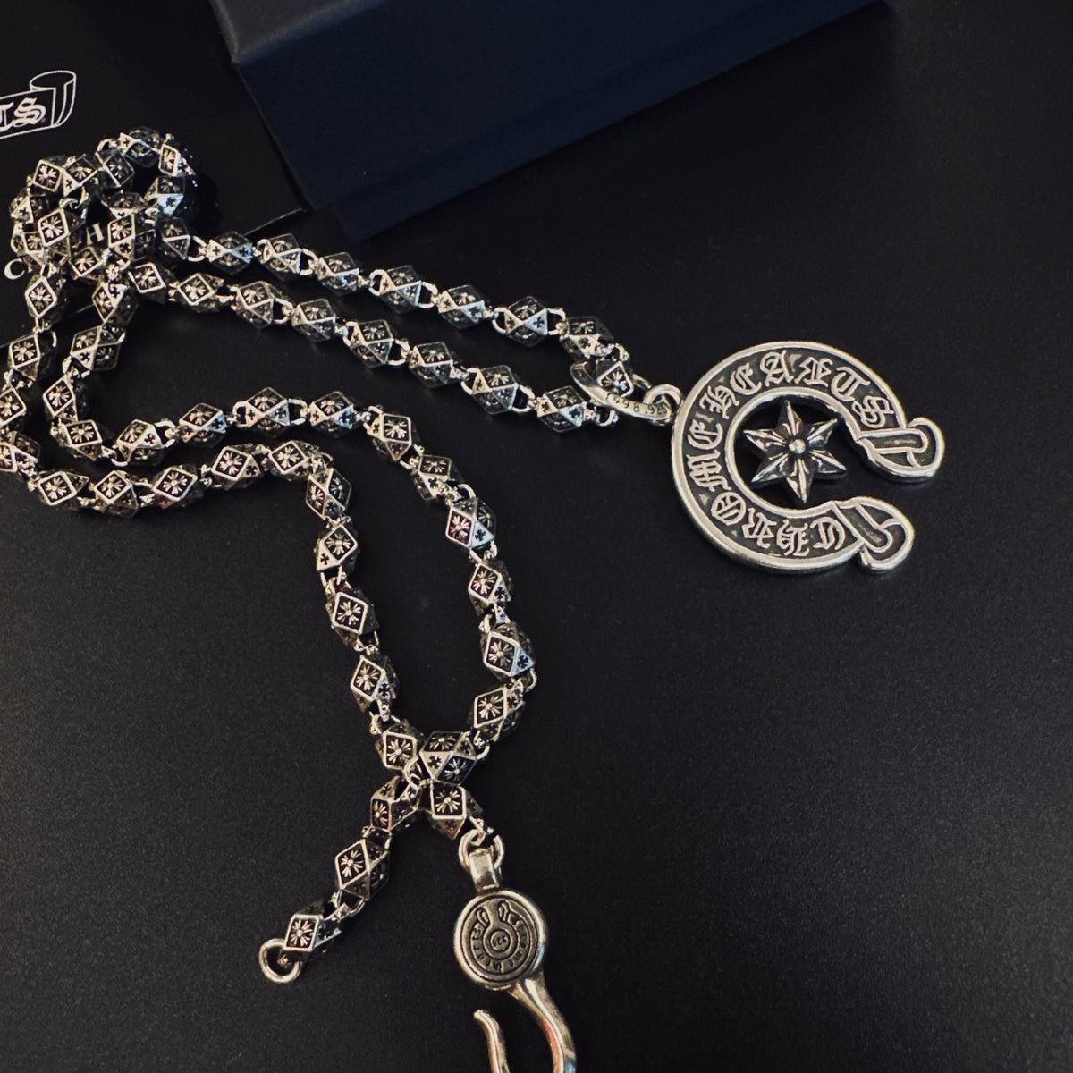 Chrome Hearts Lettered Horseshoe Charm Necklace - album image 3