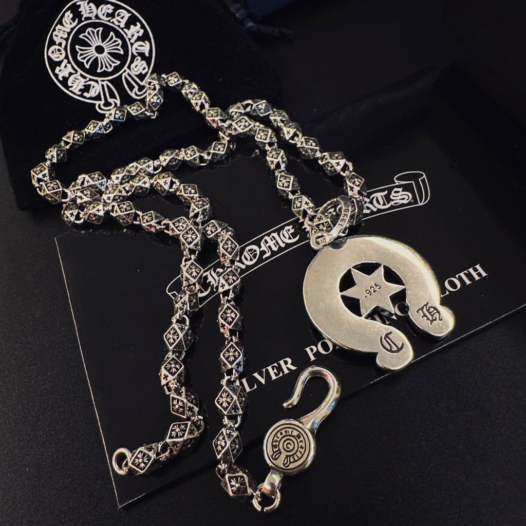 Chrome Hearts Lettered Horseshoe Charm Necklace - album image 7