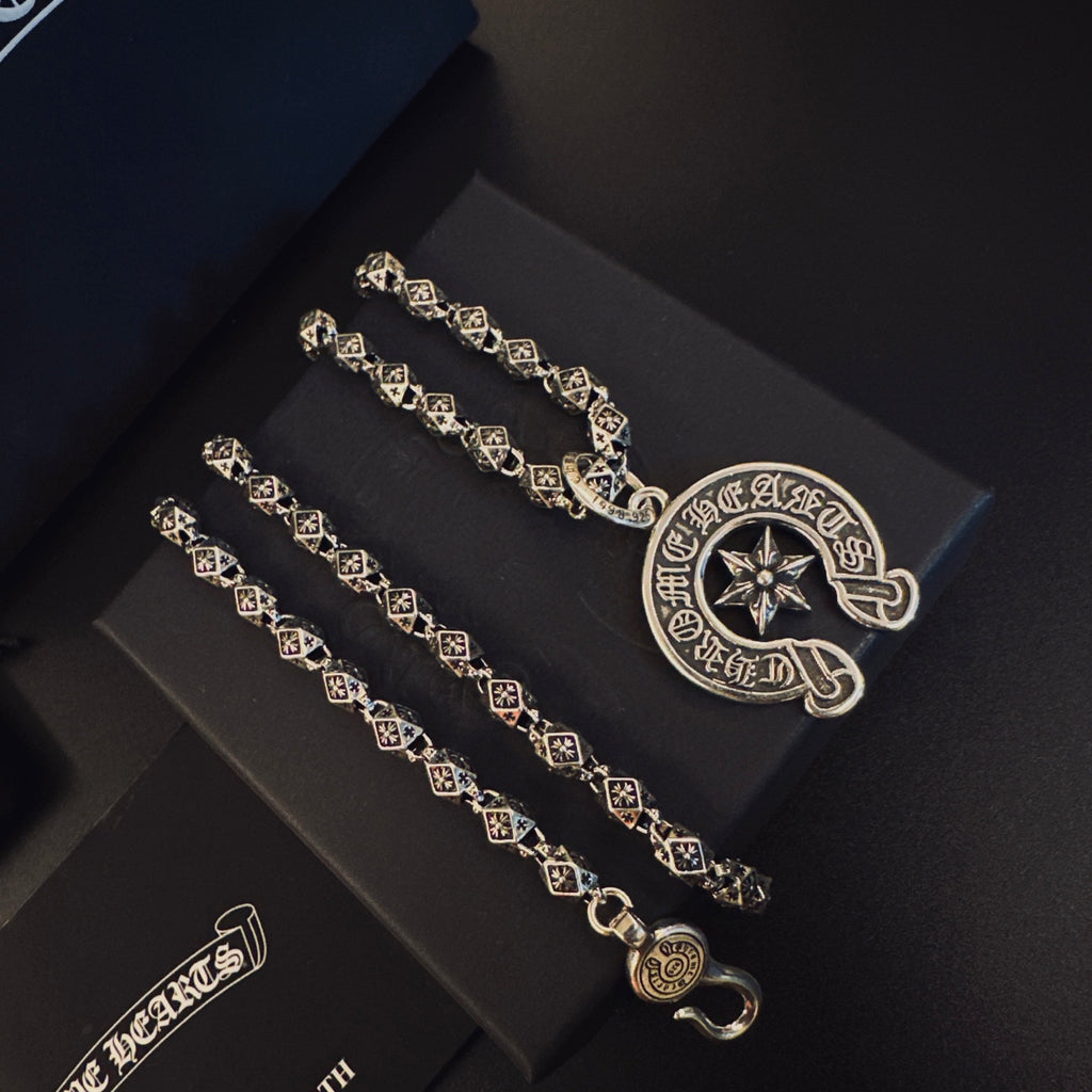 Chrome Hearts Lettered Horseshoe Charm Necklace - album image 1