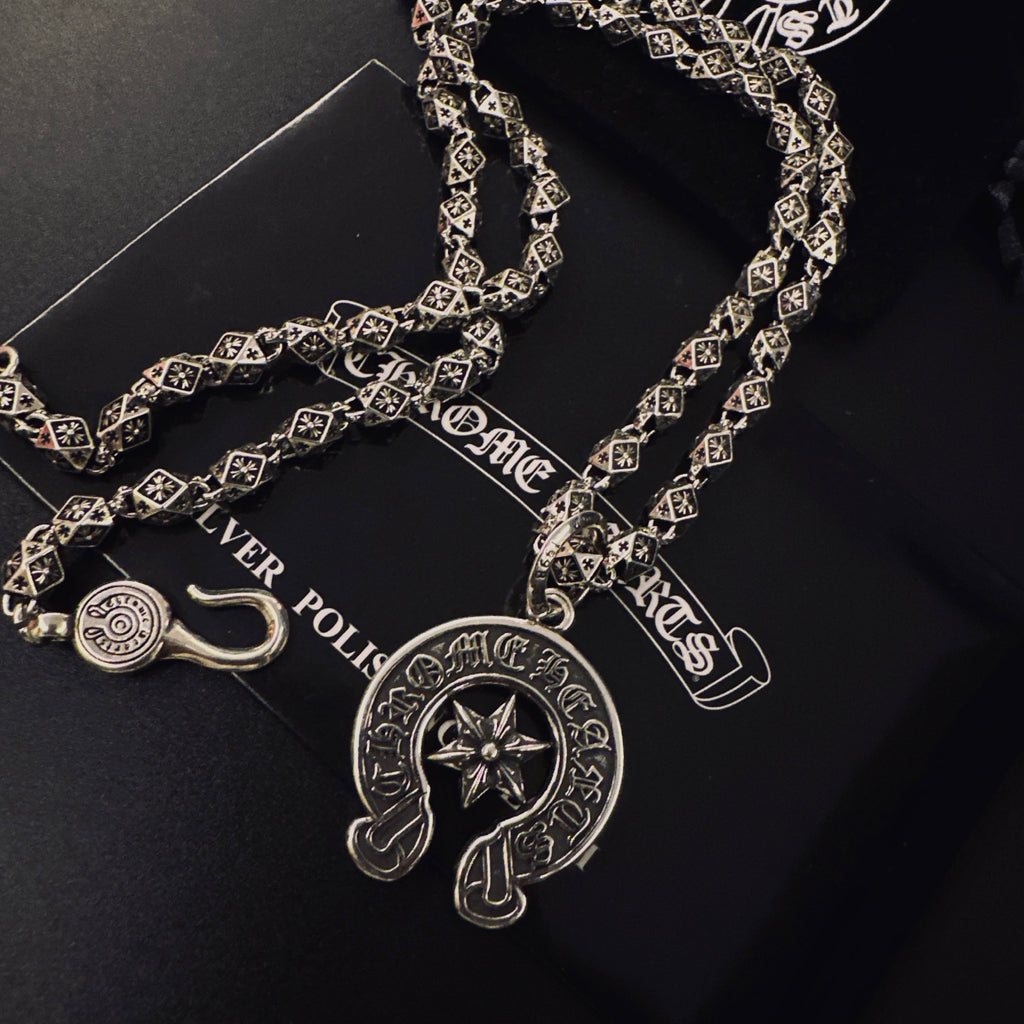 Chrome Hearts Lettered Horseshoe Charm Necklace - album image 5
